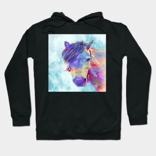 Horse Lover Art Graphic Art Watercolor Abstract Horses Home Decor, Apparel & Gifts Hoodie